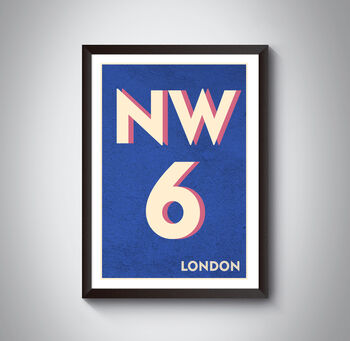 Nw6 Camden London Typography Postcode Print, 10 of 10