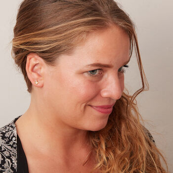 Coloured Diamond Slice Star Shaped Gold Stud Earrings, 8 of 9