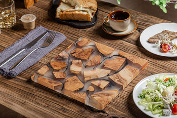 Square Handmade Wood Resin Placemats, 9 of 12