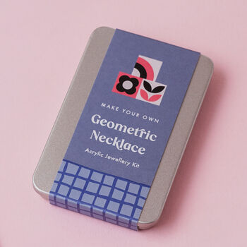 Pink Geometric Necklace Making Kit, Statment Diy Jewellery Craft Kit, 8 of 9