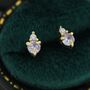 Sterling Silver Alexandrite Blue Purple Cz Stud Earrings, thumbnail 2 of 12