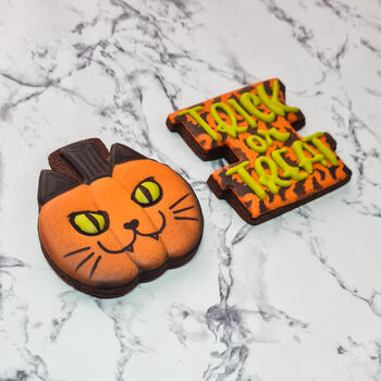 Halloween Iced Biscuit Gift, Pre Order, Pumpkin Kitty, 8 of 10