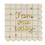 1st Birthday I Am One Today Teddy Bear Paper Napkins X 12, thumbnail 1 of 3