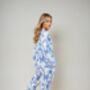 St. Ignacio Long Sleeve Organic Cotton Pyjama Set – Blue And White Floral Print, thumbnail 3 of 4