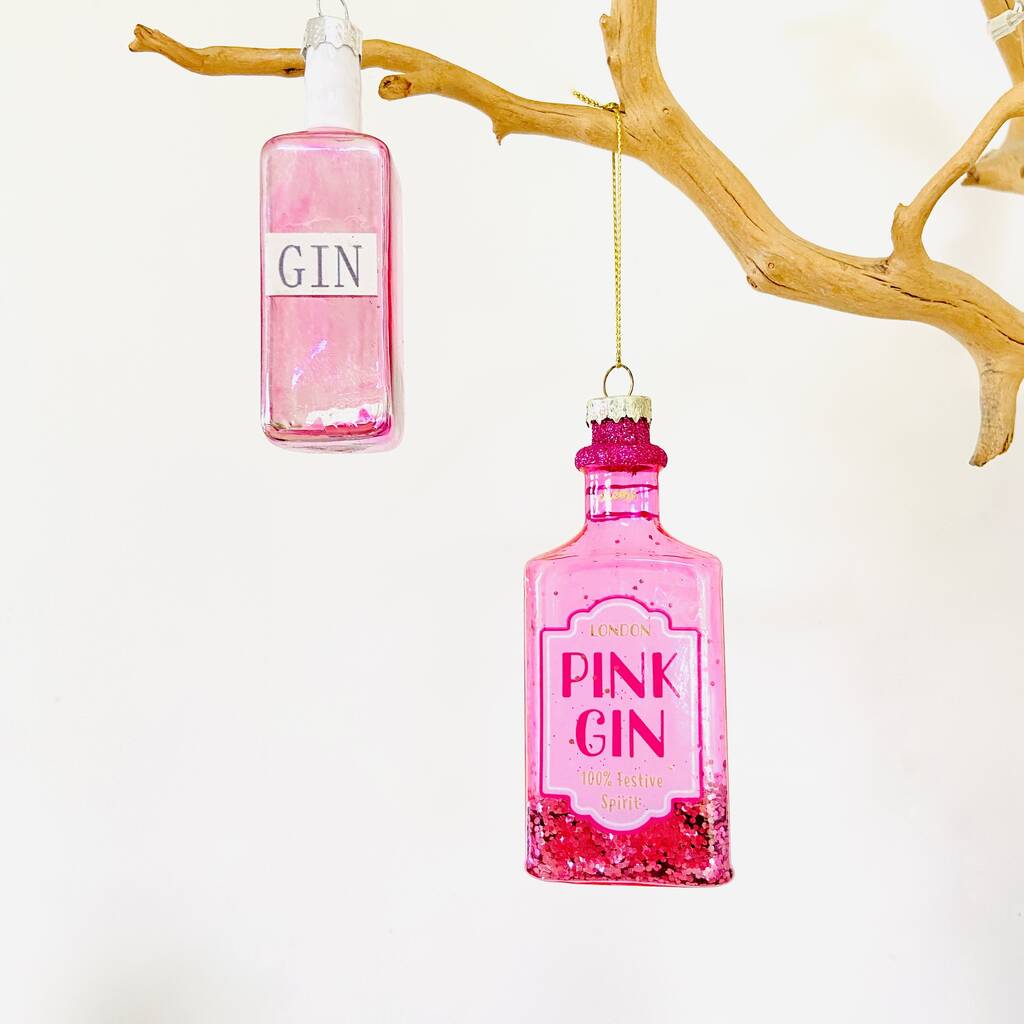 Pink Gin Hanging Christmas Tree Decoration, 1 of 5