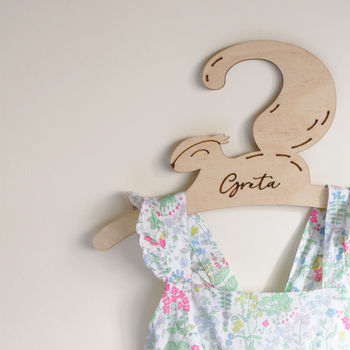 Personalised Childrens Coat Hanger With Squirrel Design, 4 of 7
