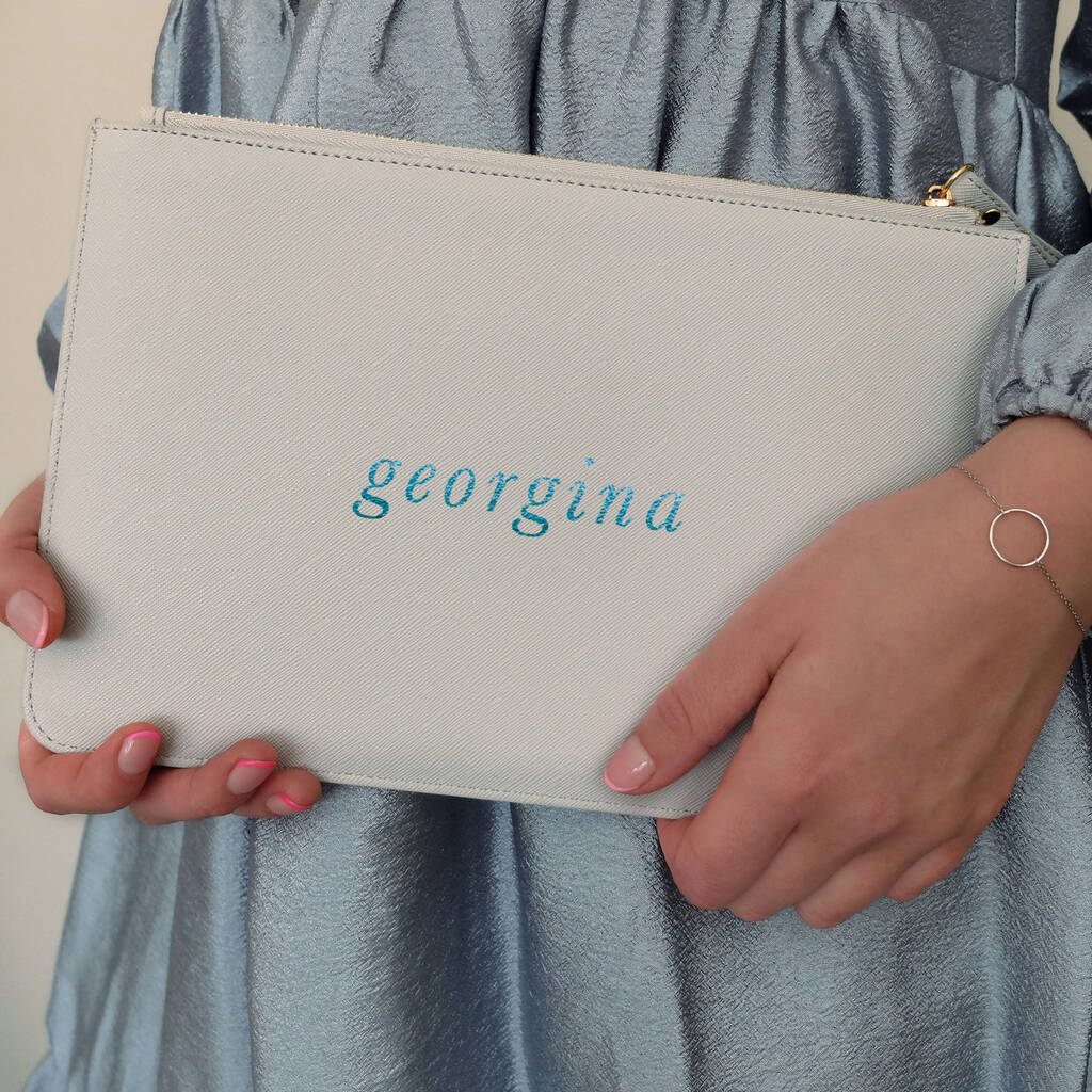 Personalised Name Clutch Bag Pouch By Nine3 Creative ...