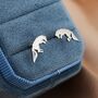 Sterling Silver Jumping Fox Stud Earrings, thumbnail 5 of 11