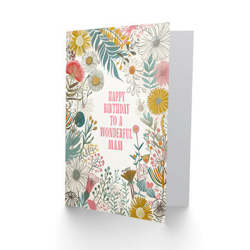 Floral Wildflower Boho Elegant Mam Her Birthday Card, 2 of 4