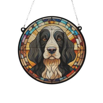 Cocker Spaniel Black And White Stained Glass Effect Suncatcher, 2 of 3