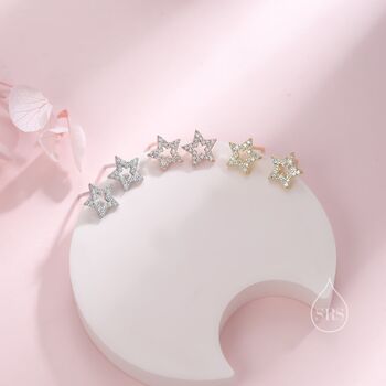 Cz Star Stud Earrings, 2 of 10