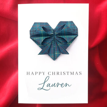 Ralph Lauren Style Origami Heart Christmas Card, 2 of 5