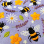 Bees And Lavender Embroidery Pattern Fabric Pack, thumbnail 3 of 6