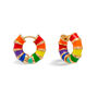 Bright Rainbow Enamel Hoop Earrings, thumbnail 1 of 2