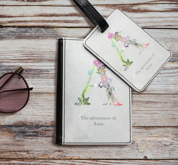 Personalised Passport Holder With Botanical Lettering, 3 of 5