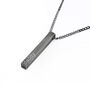 Personalised Men's Brushed Gunmetal Solid Bar Necklace, thumbnail 5 of 5