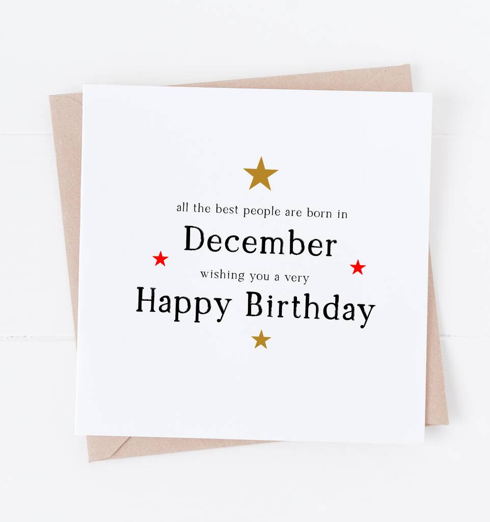 Happy December Birthday Card, 1 of 2
