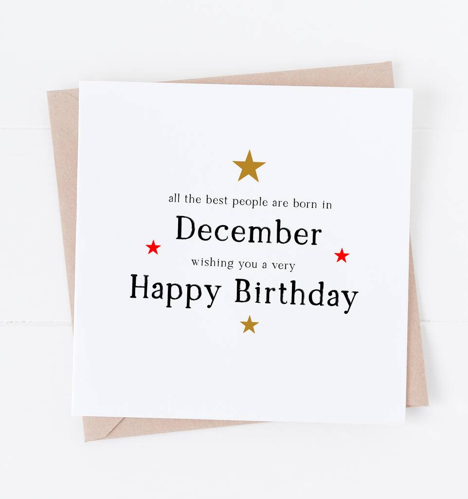 Happy December Birthday Card By Word Up Creative