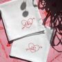 Personalised Love Heart Hand Embroidered Handkerchief, thumbnail 2 of 8