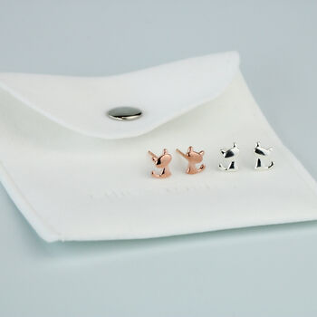Sterling Silver Cat Silhouette Stud Earrings, 4 of 5