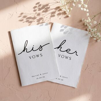 Personalised Wedding Vow Cards His And Her Vow Books, 10 of 10