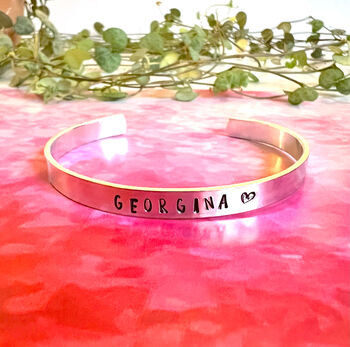 Personalised Name Bangle Bracelet Cuff For Mum, 2 of 9