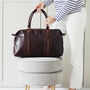 Leather Holdall Bag, Brown, thumbnail 1 of 6