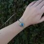 Round Blue Reef Silver Plated Bangle, thumbnail 1 of 7