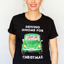 'Driving Gnome' Funny Christmas T Shirt, thumbnail 1 of 7