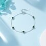 Trillion Cut Emerald Green Cz Bezel Bracelet, thumbnail 5 of 12