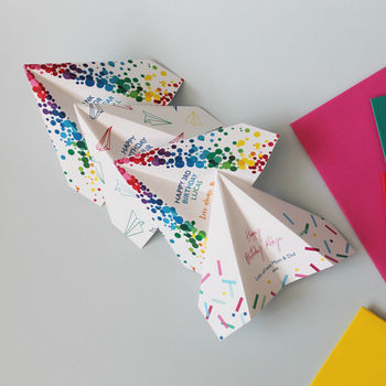 Paper Plane, Children's Birthday Card, Personalised By Mock Up Designs ...