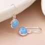 Sterling Silver Blue Opal Drop Earrings, thumbnail 3 of 8