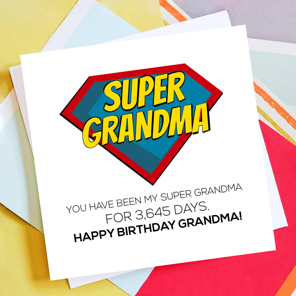 Personalised Super Grandma Birthday Card By Rabal | notonthehighstreet.com