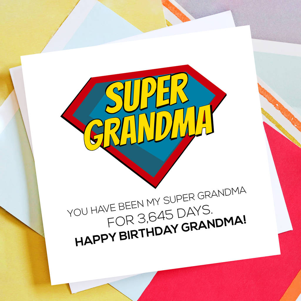 Personalised Super Grandma Birthday Card By Rabal Notonthehighstreet