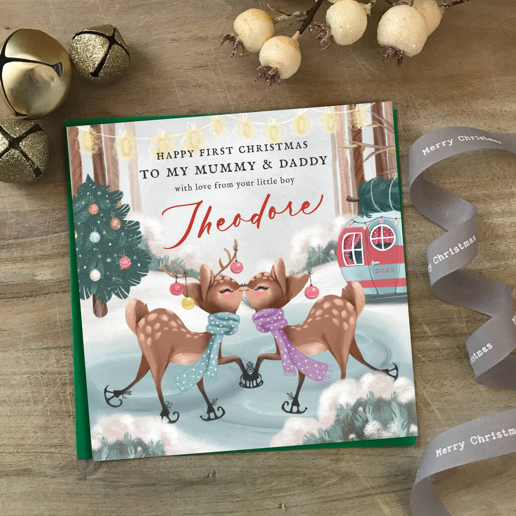 Auntie And Uncle First Christmas Card|Personalised D2 By Farrah &amp; Eve Paper Co