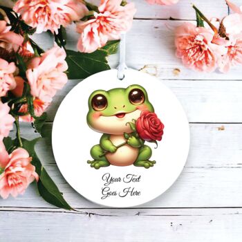 Personalised Cute Rose Animal Frog Decoration, 2 of 2