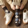 Extra Thick Argyle Check Wool Socks For Men, thumbnail 11 of 11