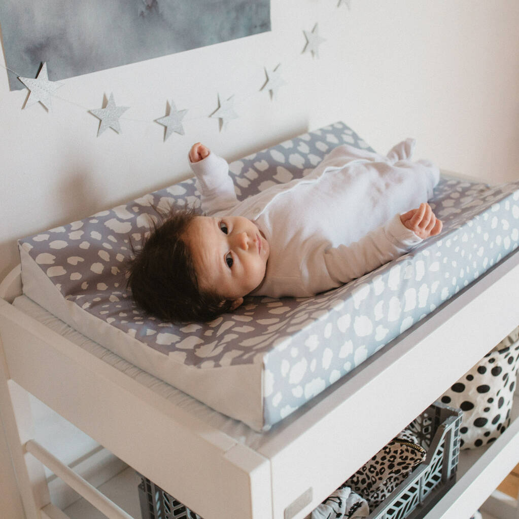Wedge Changing Mat Grey And White Animal By Mabel & Fox