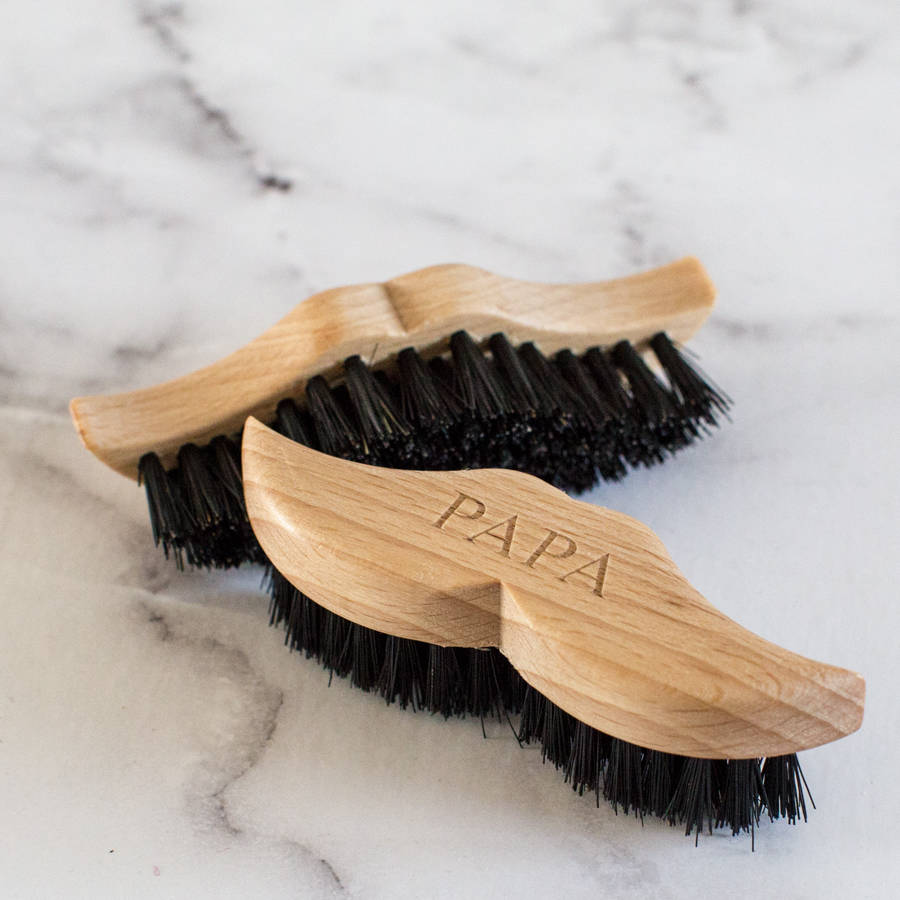 personalised moustache and beard brush by ginger rose