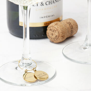 Personalised Gold Rim Champagne Coupe Glasses, 3 of 4