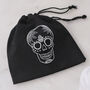 Clear Quartz Crystal Gua Sha With Black Skull Pouch, thumbnail 6 of 6