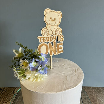 Personalised Teddy Bear Cake Topper Childrens First Birthday, 3 of 4