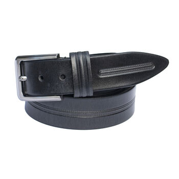 Men's Thick Black Leather Belt Free Personalisation, 2 of 8