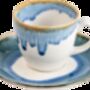 Blue Set Of Six Porcelain Espresso Cup And Saucer, thumbnail 4 of 9