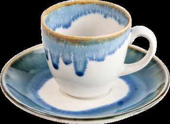 Blue Set Of Six Porcelain Espresso Cup And Saucer, 4 of 9