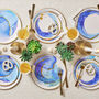 Blue Ocean Watercolour Small Party Plates X 10, thumbnail 4 of 4