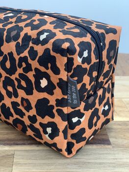 Cosmetics Bag With Cheetah Print, 3 of 5