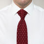 Men's Square End Knitted Tie With Dots | Wine Red, thumbnail 2 of 5