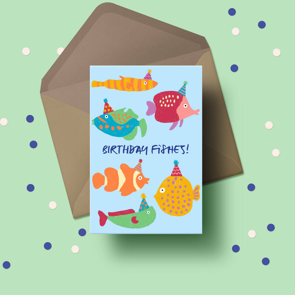 Birthday Fishes Card By Jive Prints