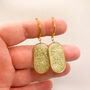 Green Botanical Drop Statement Earrings For Her, thumbnail 7 of 11